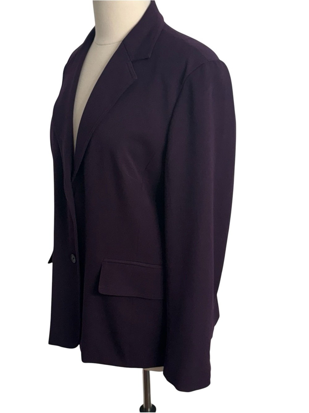 East 5th Women's Classic Long Sleeve Single Breasted Fully Lined Blazer, Plum - Picture 6 of 9